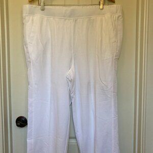 Talbots White Pull-On Knit Pants, Women’s 2X